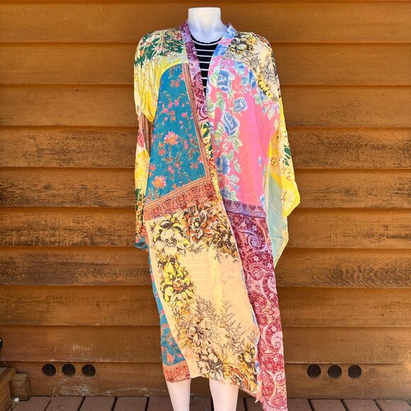 Free People Other - Free People California Patched with Love Kimono Robe Brand New Size M/L
